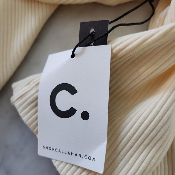 Callahan Cream Knit Sweater with middle buckle Size S NWT - Picture 6 of 7